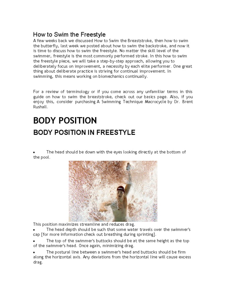 How To Swim The Freestyle Pdf Anatomical Terms Of Motion Elbow