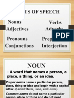 Parts of Speech Verbs Pronouns Nouns Adverbs Adjectives