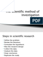 The Scientific Method of Investigation