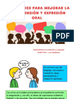 Actividades para Mejorar La Comprension y Expresion Oral