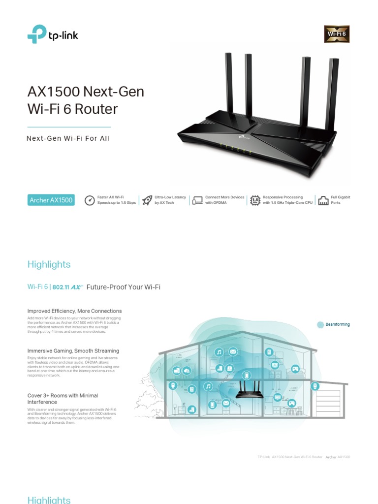 TP-Link Archer AX1500 Wi-Fi 6 Router | PDF | Wi Fi | Computer Network