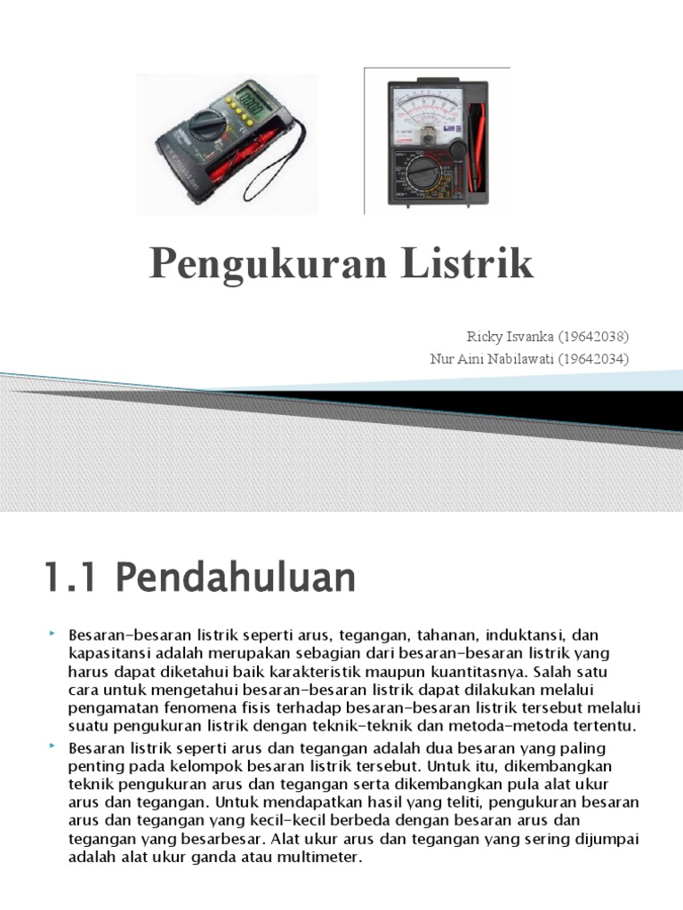 INSTRUMENTASI TENAGA LISTRIK (Pengukuran Listrik) | PDF