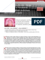 L'apport de L'exploration Clinique Dans Le Choix Et L'orientation de La Thérapeutique Prothétique Chez L'édenté Complet