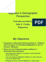 Migration in Demographic Perspective: Overview Provided by Sally E. Findley Rapporteur