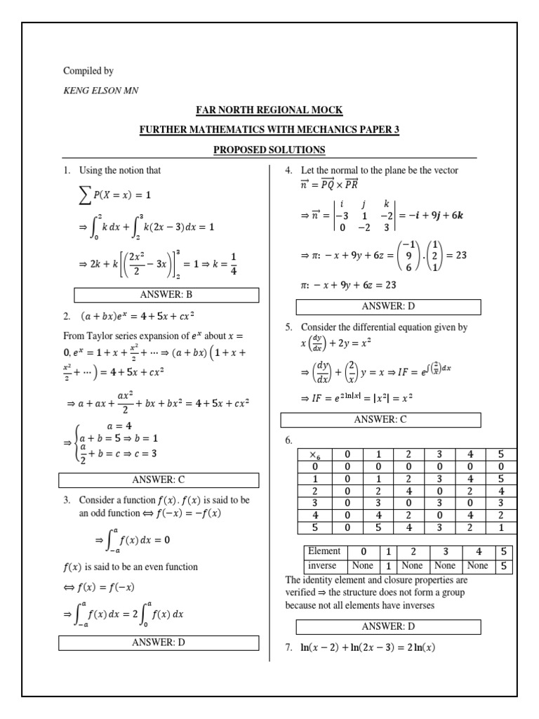 Class 4 Maths Mock Exam Solutions | PDF | Plane (Geometry) | Mathematics