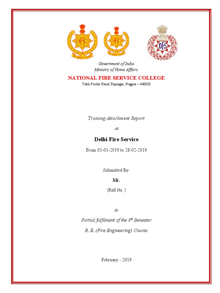 Delhi Fire Service Training Report | PDF | Firefighting | Safety