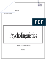 Psycholinguistics: Profs: Bouyahi and El Kemma