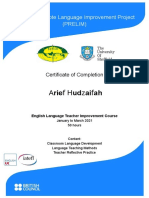 Arief Hudzaifah: Partnered Remote Language Improvement Project (Prelim)