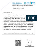 Certificado: Red Provincial de Formación Docente Continua