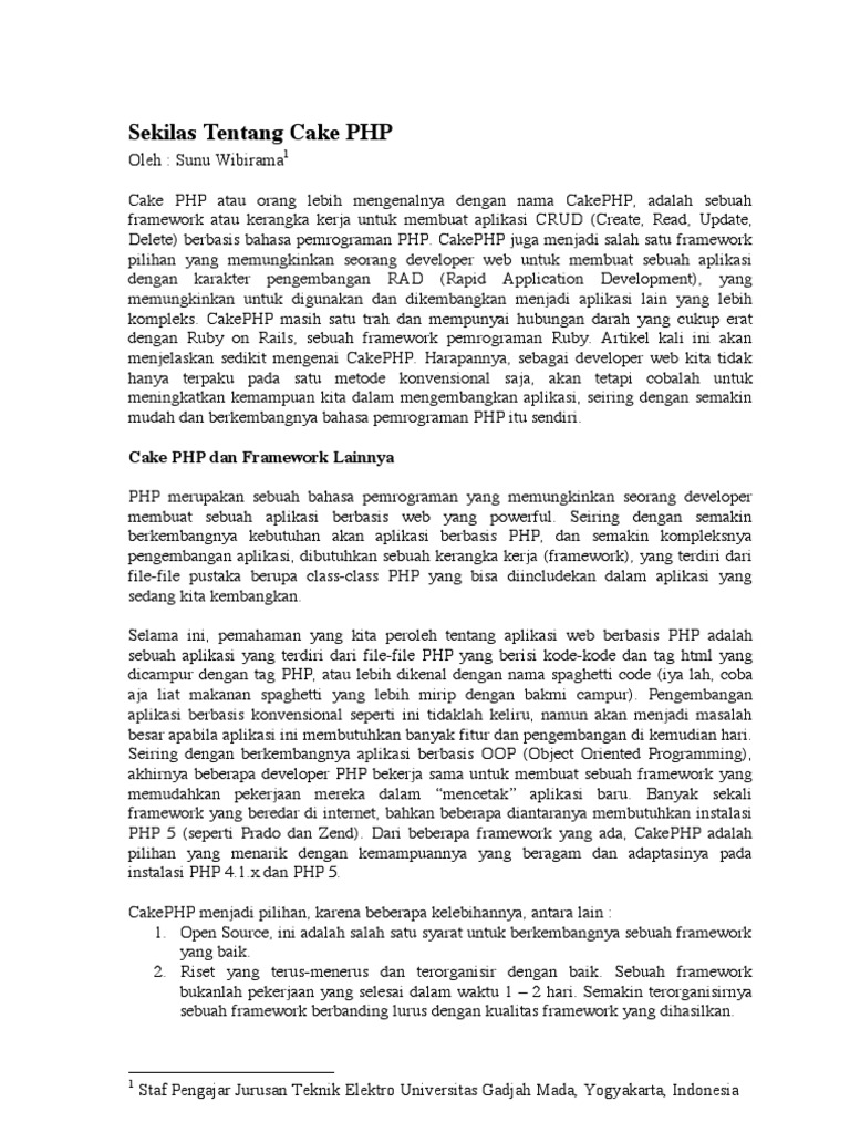 Pengenalan CakePHP untuk Developer PHP | PDF