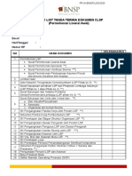 Form Checklist Tanda Terima Dokumen CLSP (Permohonan Lisensi Awal)