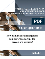 Innovation Management As An Organizational Tool Towards Success of A Business