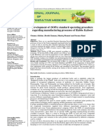 Development of (Sops) Standard Operating Procedure Regarding Manufacturing Processes of Habbe Kafoori