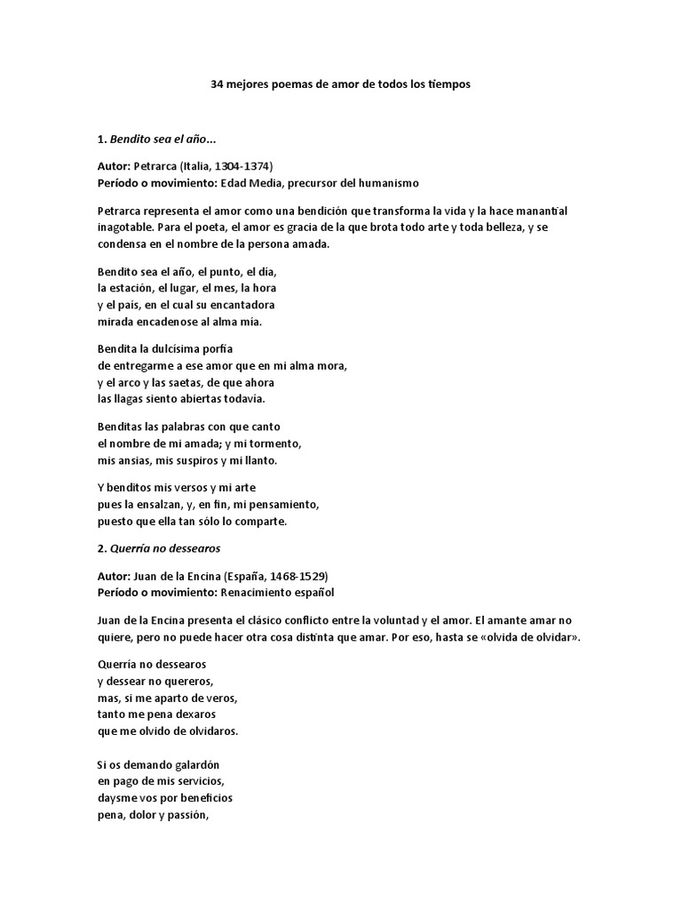 34 Mejores Poemas de Amor de Todos Los Tiempos | PDF | Amor | Luna