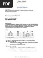 Hierarchical Clustering: Instructions