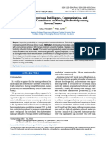 Influence of Emotional Intelligence, Communication, and Organizational Commitment On Nursing Productivity Among Korean Nurses