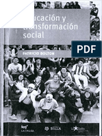 Educación y Trasnformación Social-Bolton