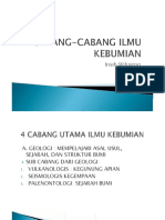 Cabang-Cabang Ilmu Kebumian