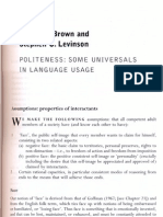 Politenesss universals in language