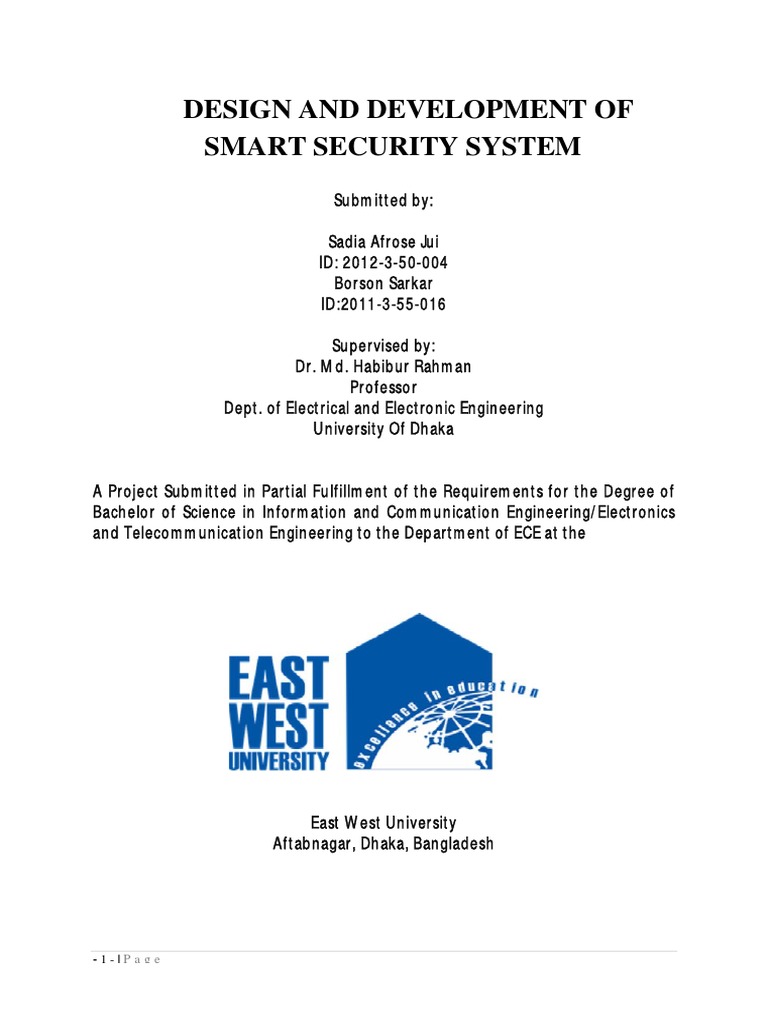 Design and Development of a Smart Security System Using Arduino, Laser ...