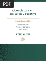 Licenciatura en Inclusión Educativa: Ajustes Razonables