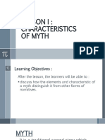 Lesson I: Characteristics of Myth