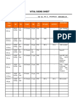 Vital Signs Sheet: Date Time BP PR Temp RR O2 SAT Intake Output Remarks