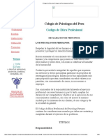 Código de Ética Del Colegio de Psicologos Del Peru