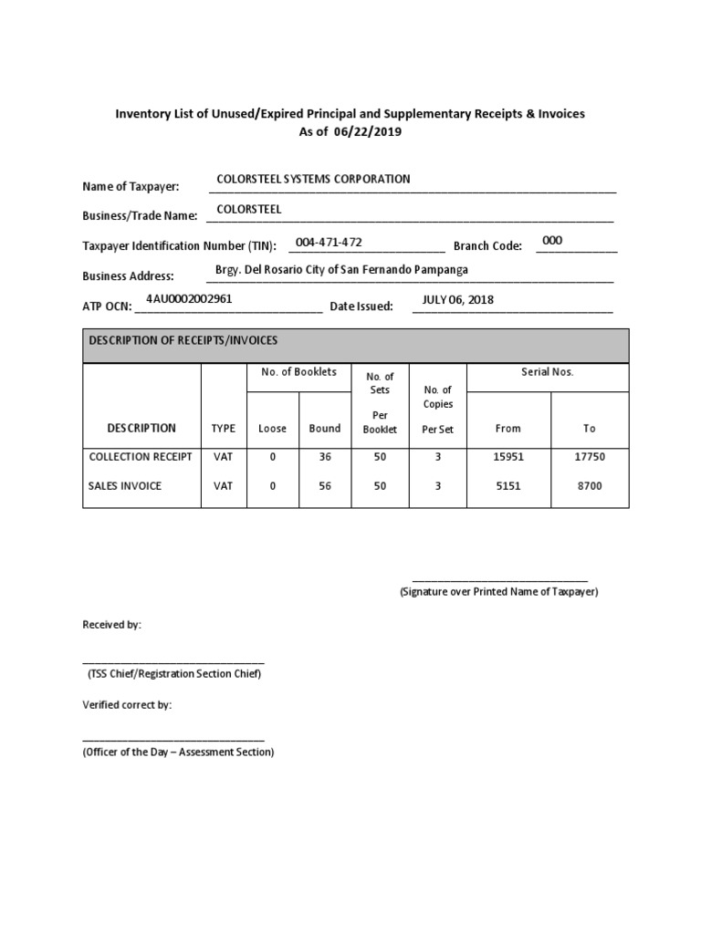 Rmo 12 2013 list of unused expired orssiscis annex d docxdocx pdf free