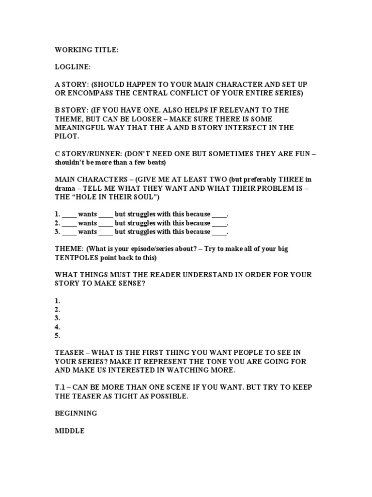 Drama BEAT SHEET TEMPLATE | PDF