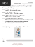 Kayarian NG Pang Uri Worksheets | PDF