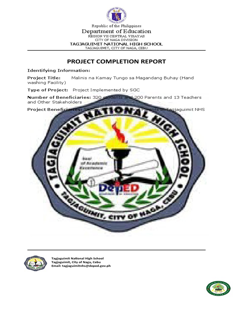 Tagjaguimit NHS Project Completion Report | PDF