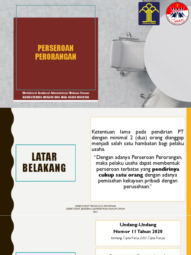 Panduan Pendirian Perseroan Perorangan | PDF | Pengelolaan Keuangan & Uang