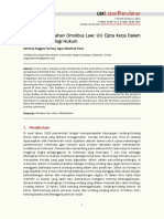 Lawreview: Polemik Pengesahan Omnibus Law: Uu Cipta Kerja Dalam Perspektif Sosiologi Hukum