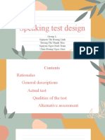 Speaking Test Design for Secondary Students