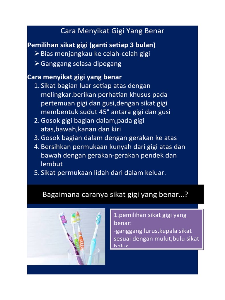 Cara Menyikat Gigi Yang Benar | PDF