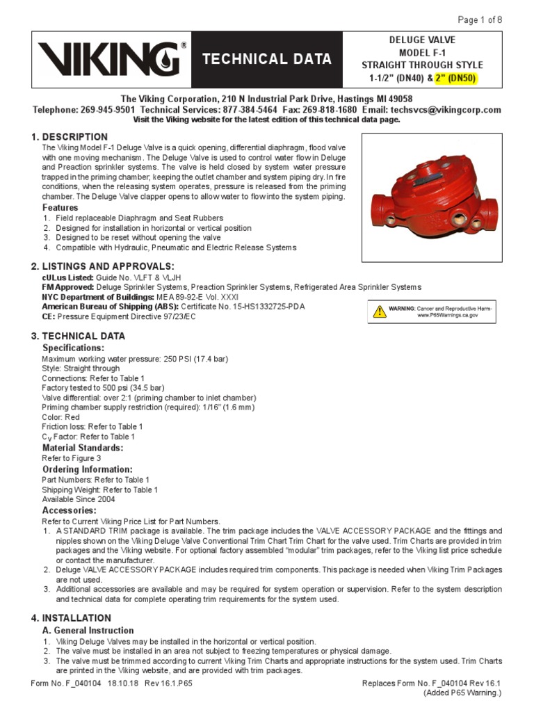 Deluge Valve System | PDF | Valve | Fire Sprinkler System