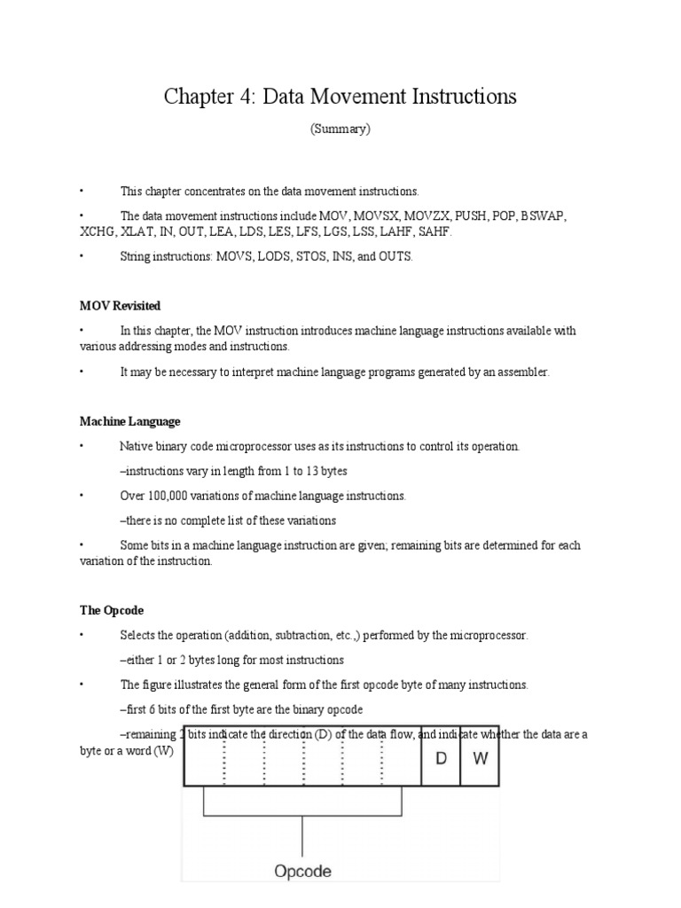 Data Movement Instructions | PDF | Assembly Language | Subroutine