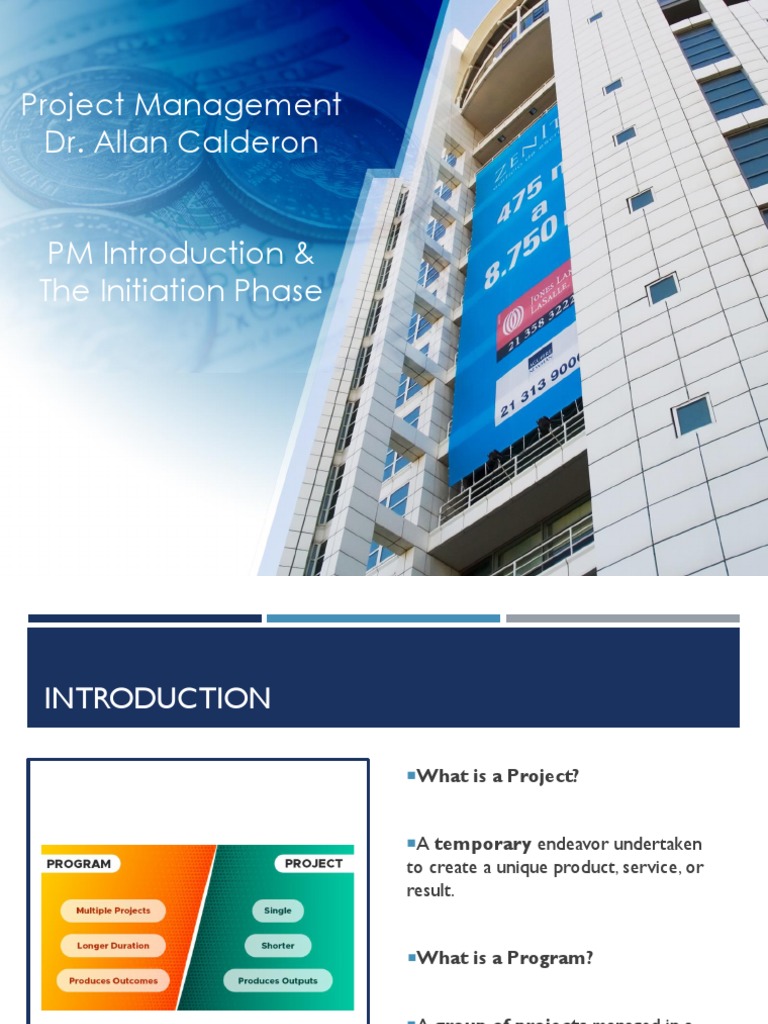 Project Management Intro and Initiation Phase | PDF | Project ...
