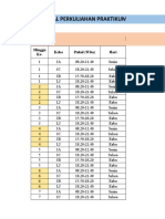 Rencana Jadwal Praktikum Biokimia