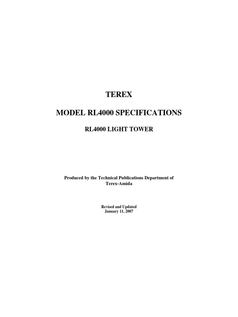 RL4000 Specifications Guide PDF Ac Power Plugs And Sockets