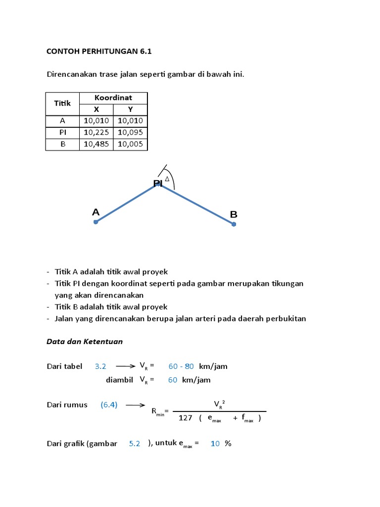 Contoh Soal Alinyemen Horizontal Vertikal Stationing Pdf