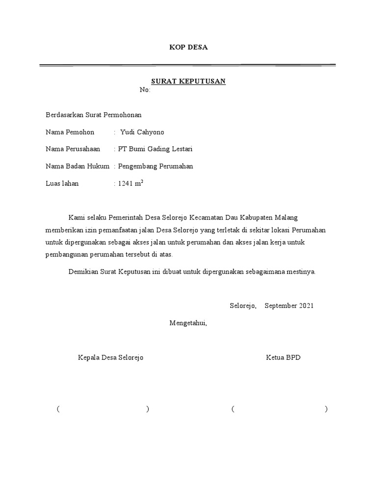 Surat Izin Akses Jalan Pdf