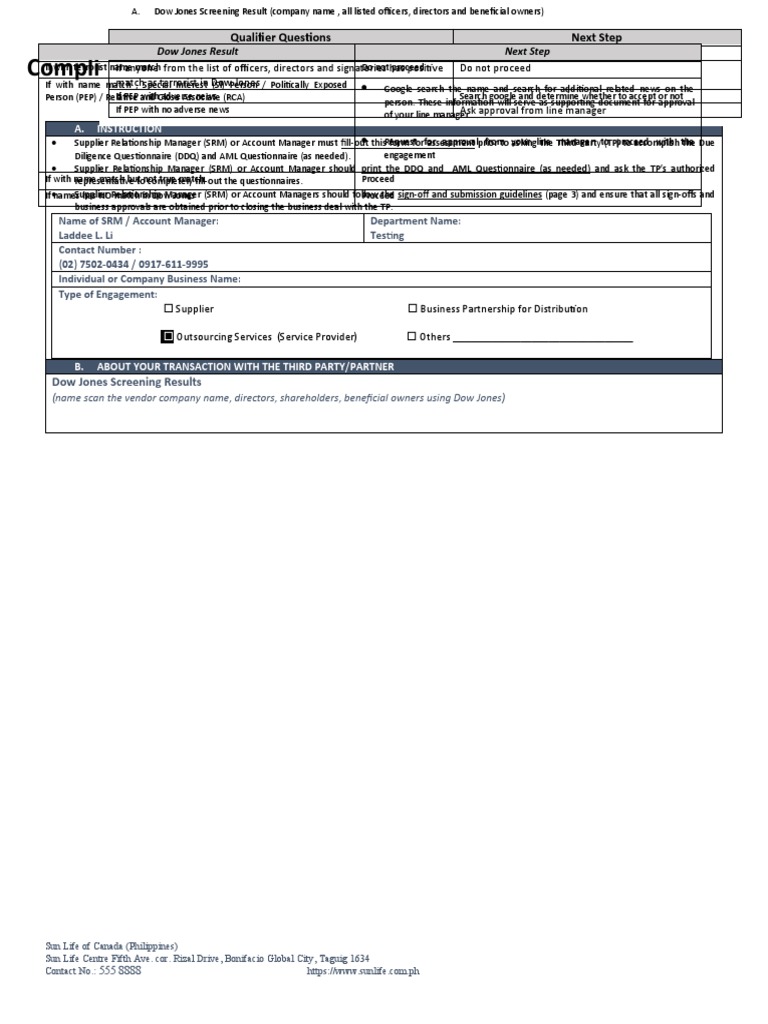 Compliance Due Diligence Assessment Form | PDF | Money Laundering ...