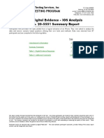 Mobile Digital Evidence - iOS Analysis Test No. 20-5551 Summary Report