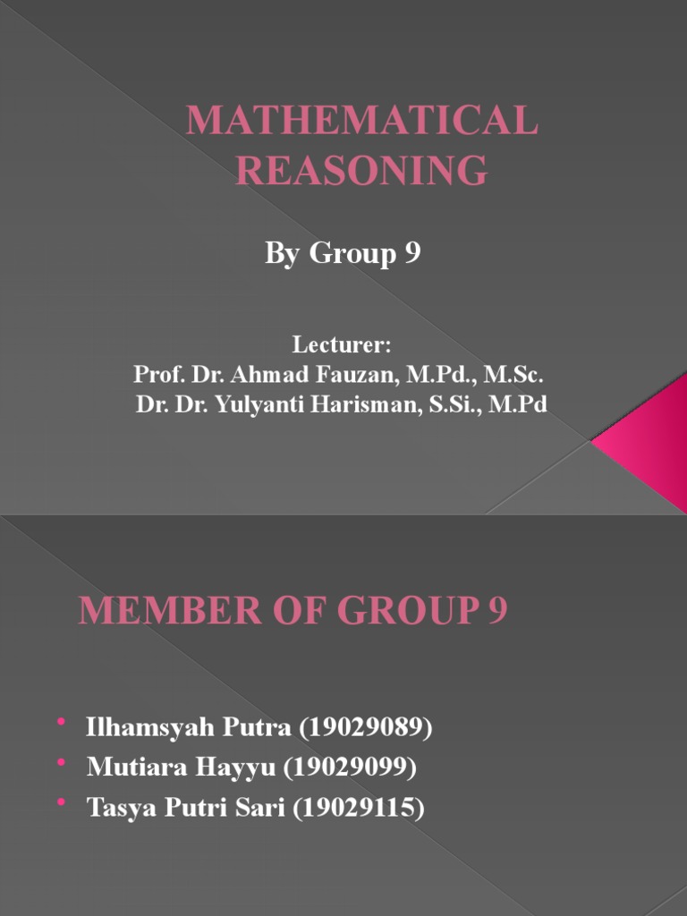 Understanding Mathematical Reasoning | PDF | Inductive Reasoning | Reason