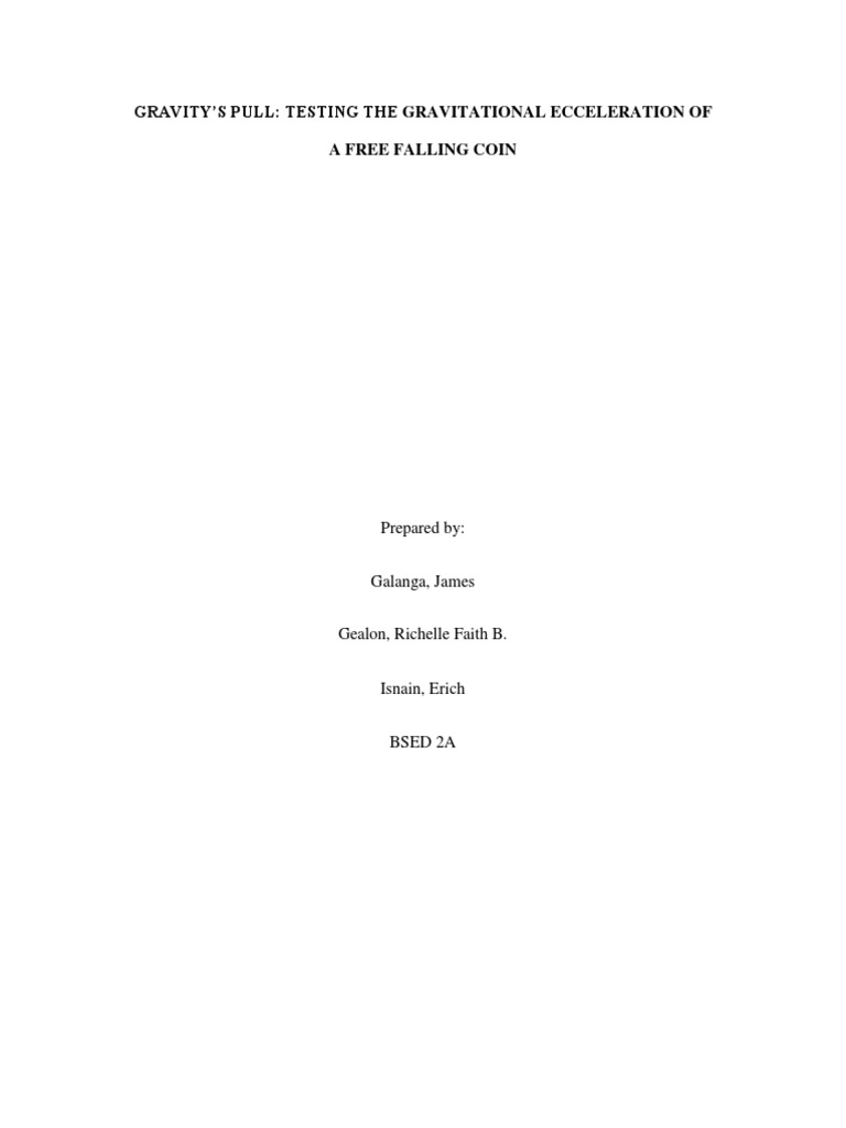 Free Fall Experiment: Gravity Analysis | PDF | Gravity | Mass