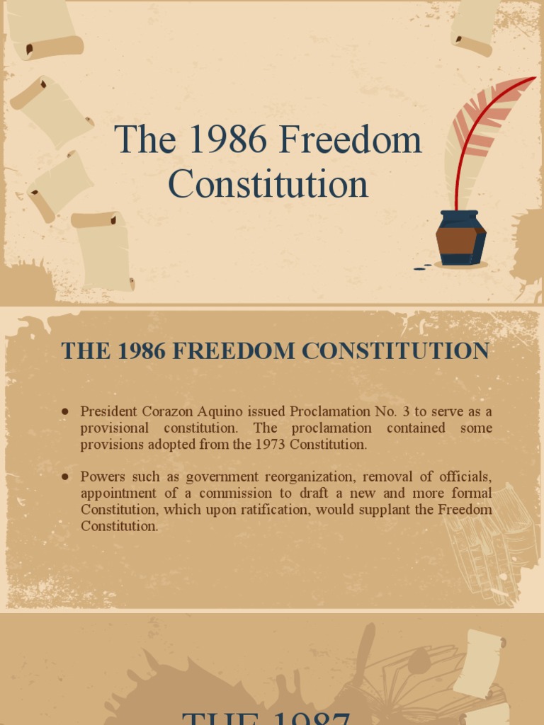 The 1986 Freedom Constitution and The 1987 Constitution PDF