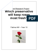 Which Preservative Will Keep Roses Most Fresh?: Student Research Project