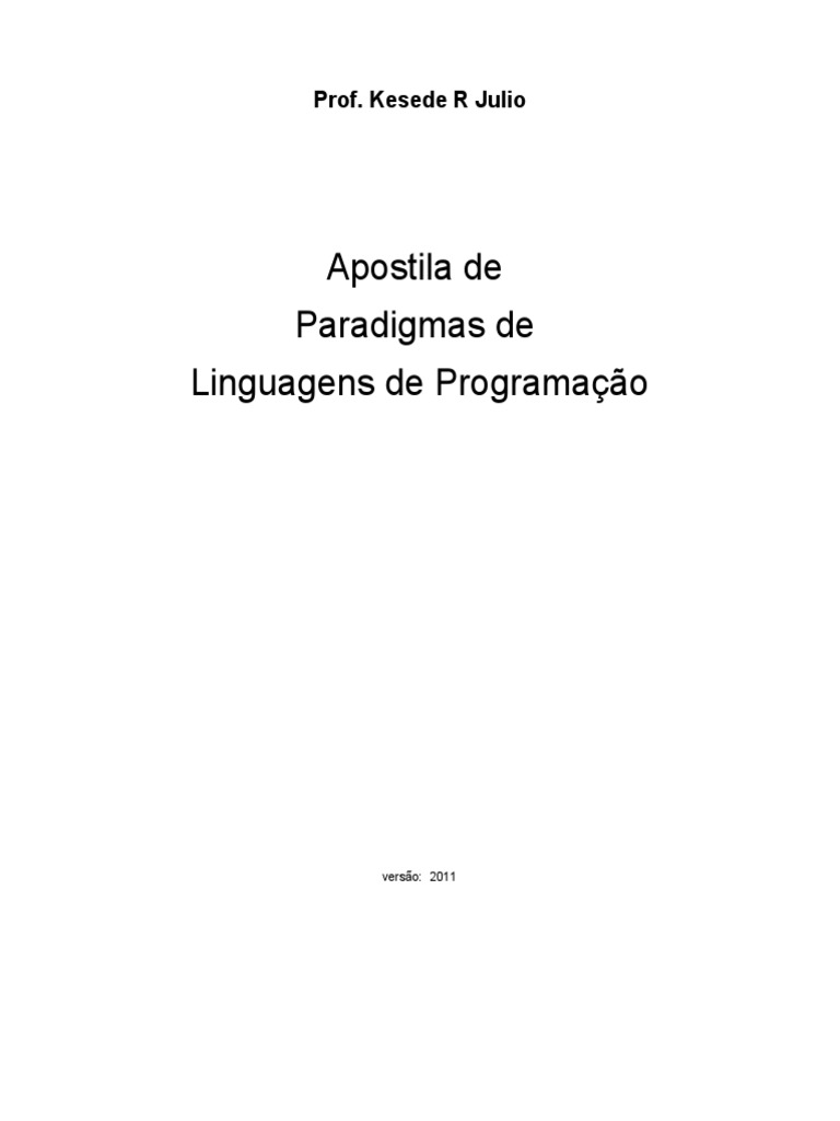 Paradigmas de Linguagens de Programação | PDF | Classe (programação de ...